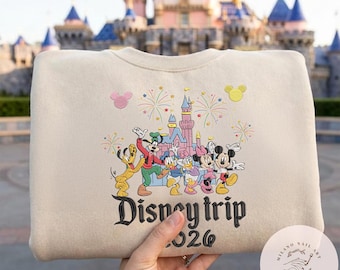 Disney Trip 2026 Embroidered Shirt, Disney Trip Shirt, Disney Family Vacation TShirt Sweatshirt Hoodie, Disney Family Matching Shirt 2026