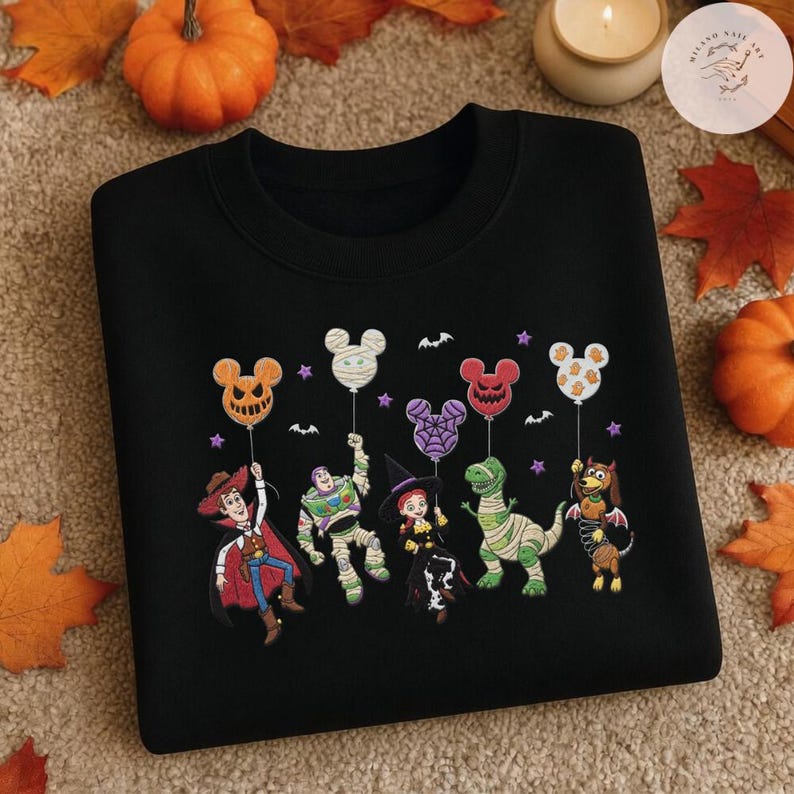 EMBROIDERED Disney Pixar Toy Story Balloon Halloween Tshirt Baby Tee Sweatshirt Hoodie, Buzz Woody Jessie Rex Halloween Tee WDW Family Trip image 6