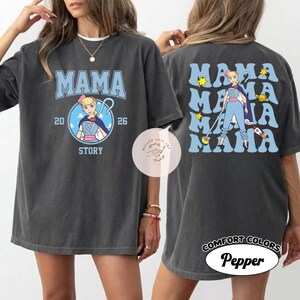Personalized Comfort Colors Disney Toy Story Mama Dada TShirt, Woody Buzz Jessie Bo Peep, Mother and Father Gift, WDW Disney Trip Shirt image 3
