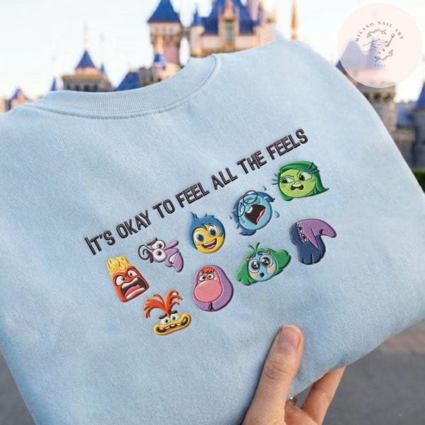 EMBROIDERED It's Okay To Feel All The Feels TShirt Sweatshirt Hoodie, Disney Therapy Teacher Shirt, BCBA Tee, Speech Therapy Gift Shirt