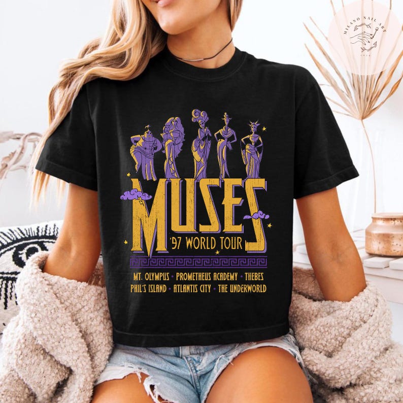 Vintage Hercules Muses 97 World Tour Boxy Tee Baby Tee Crotop Tank TShirt, Birthday Girl, Disneyland Disneyworld Outfit, 90s Disney Shirt image 3