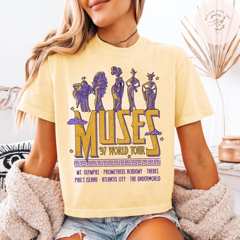 Vintage Hercules Muses 97 World Tour Boxy Tee Baby Tee Crotop Tank TShirt, Birthday Girl, Disneyland Disneyworld Outfit, 90s Disney Shirt image 4