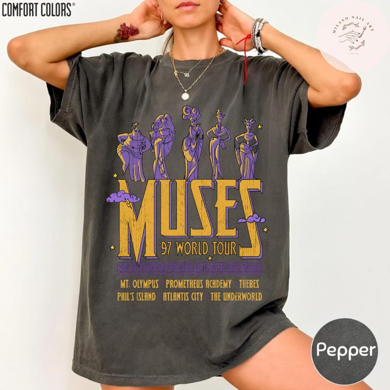 Vintage Hercules Muses 97 World Tour Boxy Tee Baby Tee Crotop Tank TShirt, Birthday Girl, Disneyland Disneyworld Outfit, 90s Disney Shirt image 8