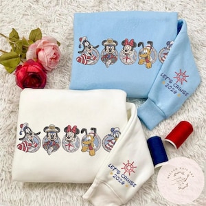 Disney Mickey And Co Embroidered Cruise Shirt, Mickey And Minnie Cruising TShirt Sweatshirt Hoodie, Disney Cruise, Disney Family Vacation