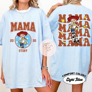 Personalized Comfort Colors Disney Toy Story Mama Dada TShirt, Woody Buzz Jessie Bo Peep, Mother and Father Gift, WDW Disney Trip Shirt image 4