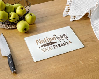 Nonthin But Wheat Berries Glass cutting board Grains In Small Places