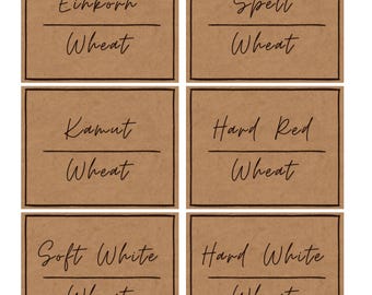 Small Wheat berry Sticker label sheet set grainsinsmallplaces fresh milled flour soft white hard white hard red spelt kamut einkorn wheat