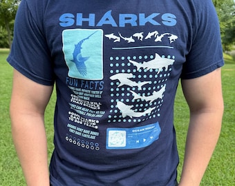 Shark Facts T-Shirt: 100% Cotton Unisex Tee