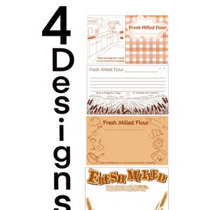 Tarjetas de recetas PNG Descarga digital Mezcla de productos secos de cocina Harina recién molida Granos en pequeños espacios Carta escrita a mano Lindo regalo de productos enlatados