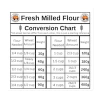 Grain Conversion Chart Fresh Milled Flour Magnet 4 in X4 in (small ...