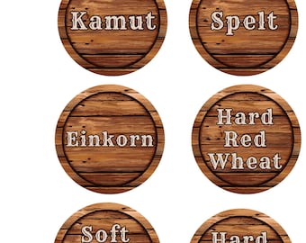 Small Wheat berry Sticker label sheet set grainsinsmallplaces fresh milled flour soft white hard white hard red spelt kamut einkorn wheat