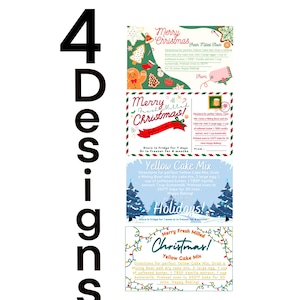 Kerstreceptkaarten Grains op kleine plaatsen cakemix Feestdagencadeauset vers gemalen bloem handgeschreven letters leuke feestelijke jar-tags, png PNGEgg