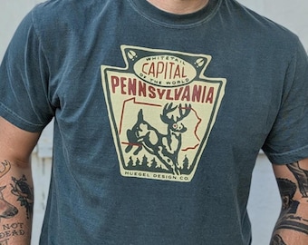 Pennsylvania: Whitetail Capital of the World (CREAM KEYSTONE) | Vintage deer hunting comfort color tee