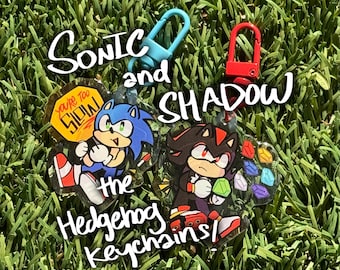 Sonic & Shadow the Hedgehog keychains 2”