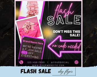 Plantilla de volante para salón de belleza, diseño editable en Canva (descarga digital)