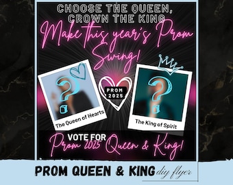 Plantilla de folleto para reina del baile de graduación, folleto para el baile de graduación 2025, folleto de campaña para el baile de graduación, folleto para votar por la reina del baile de graduación, folleto para la reina del baile de graduación de la escuela secundaria y la universidad, rey del baile de graduación