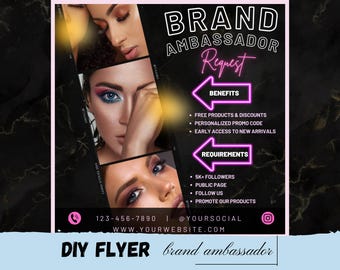 Plantilla editable de volante de embajador de marca: Redes sociales (Canva)