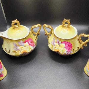 Antique Nippon Hand-Painted Gold Trim Porcelain Set (1891-1921)