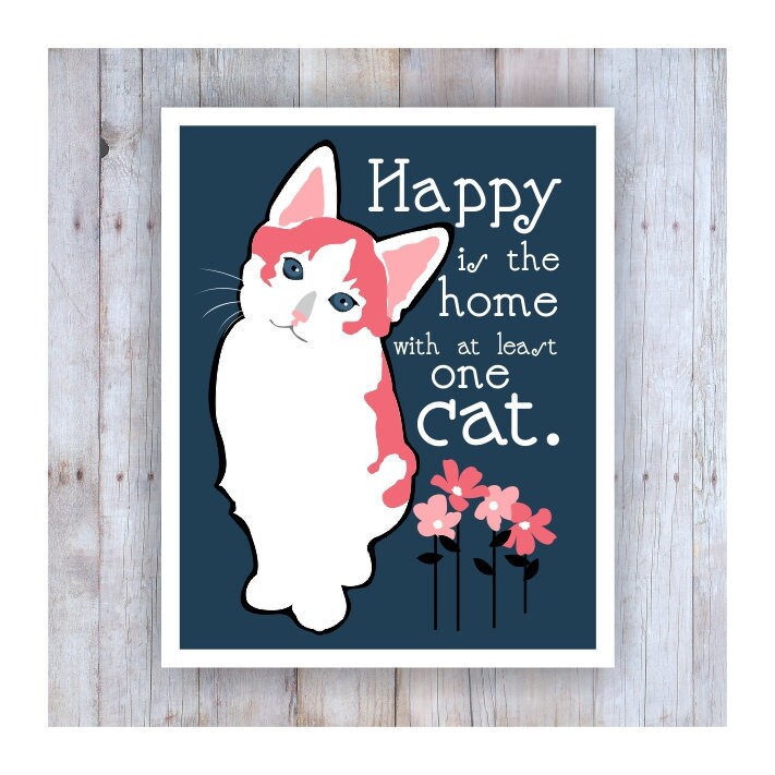 Calico Cat Print Pet Lover Gift Famous Quote Italian Etsy