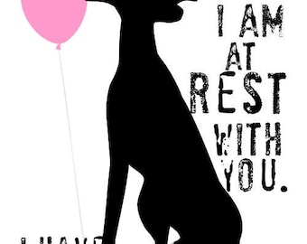 Greyhound Rescue Dog Art Print Wall Decor