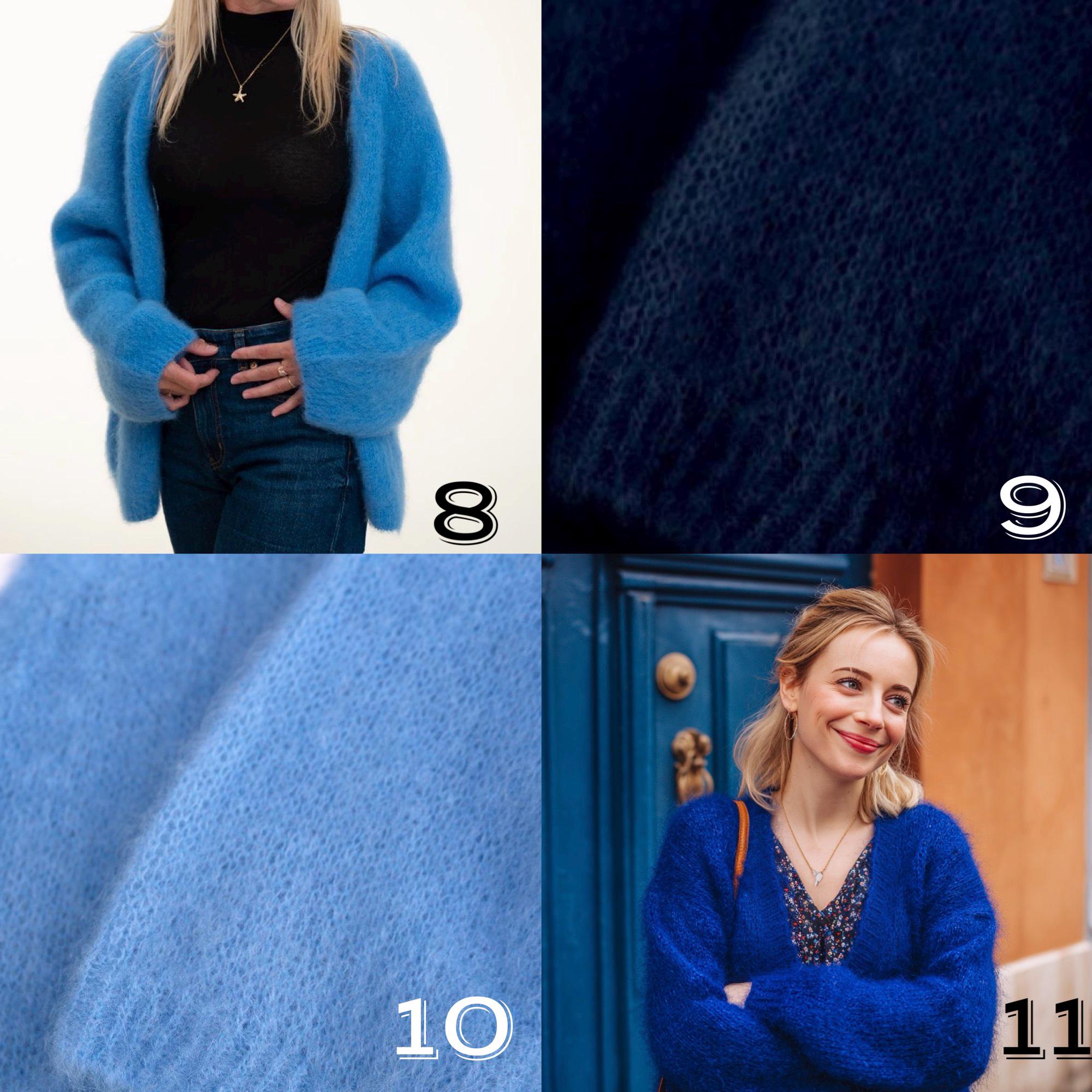 『TEN MOHAIR CARDIGAN BLUE M』 Mohair Cardigan, Hand-knitted, Handmade, One Size - Etsy