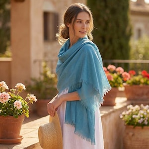 Seide Cotton Scarf 50/50 Blend |  Lightweight Luxury Shawl |  Soft Summer Wrap |  Elegant Women’s Neck Scarf |  Breathable Silk Cotton Tuch