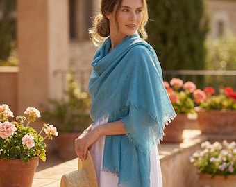 Seide Cotton Scarf 50/50 Blend |  Lightweight Luxury Shawl |  Soft Summer Wrap |  Elegant Women’s Neck Scarf |  Breathable Silk Cotton Tuch
