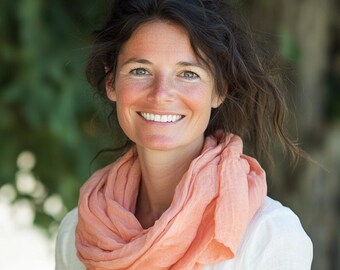 Weicher Leinen Schal aus Leinen und 10% Seide  | 43 trendige Farben | Flieder Lila Pflaume Hippie Boho