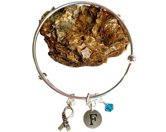 Cancer Awareness Charm Bracelet Personalized Warrior Survivor Gift