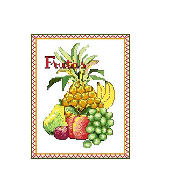 FRUTAS Southwest Kitchen Design Series for Counted Cross Stitch Pattern