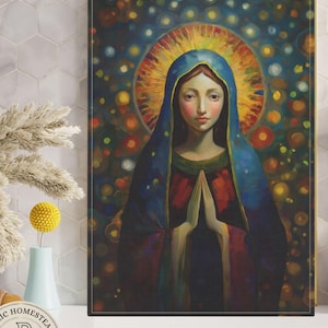 Virgin Mary Tea Towel, Virgin Mary Dish Cloth, Catholic Home Decor, Catholic Kitchen, Catholic Gift Ideas, Catholic Tea Towel, Catholic