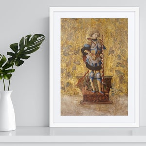 Saint George Carlo Crivelli FRAMED POSTER, St George and the Dragon Framed Art, English Saint Gift, Dragon Slayer, Patron Saint, Catholic