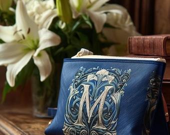 Fiat Collection Marian Monogram Clutch Bag | Catholic Mantilla Purse with Marian Symbol & Fiat Quote | Elegant Christian Gift for Women