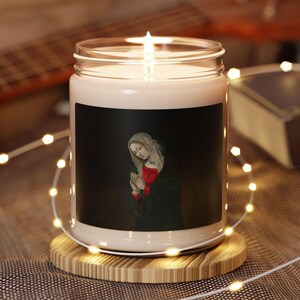 Scented Candle, Virgin Mary Christmas Birthday Gift Our Lady Madonna 9oz, Religious Catholic Soy Candle, Holiday Home Decor, Prayer Candle,