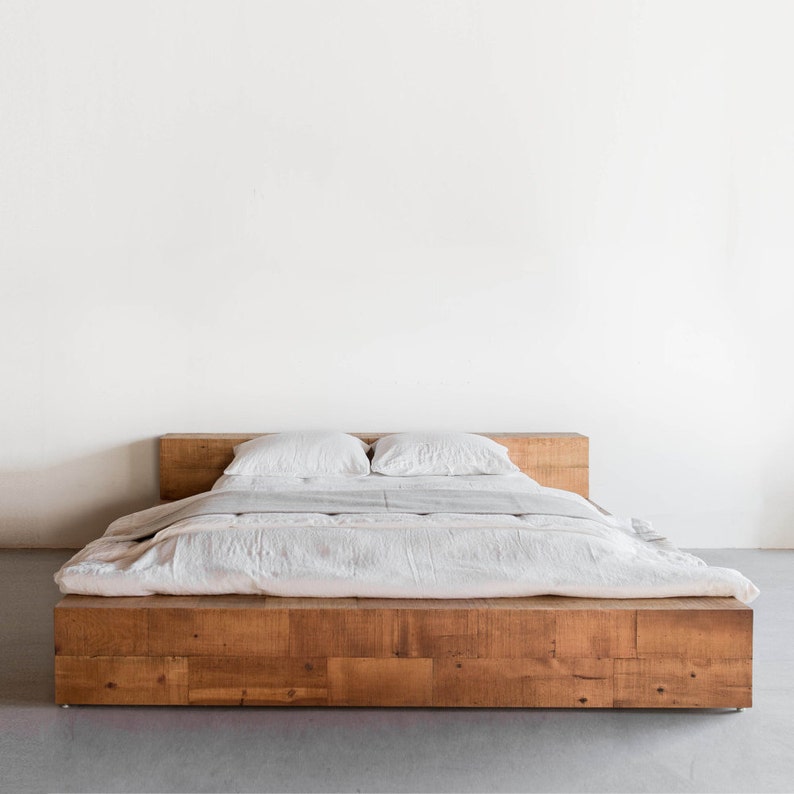 Hudson Bed Reclaimed Wood Beam Bed Etsy