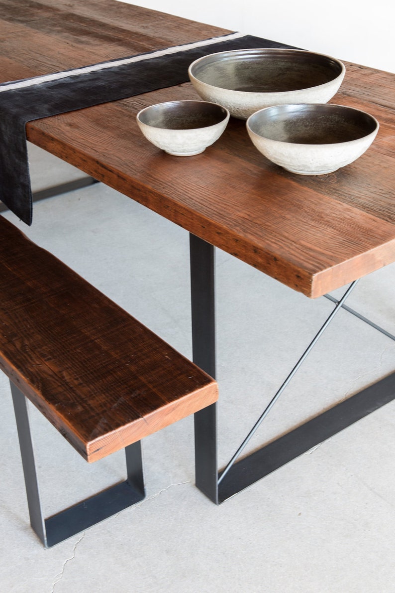 Railcar Dining Table Handmade Reclaimed Wood Dining Table Etsy