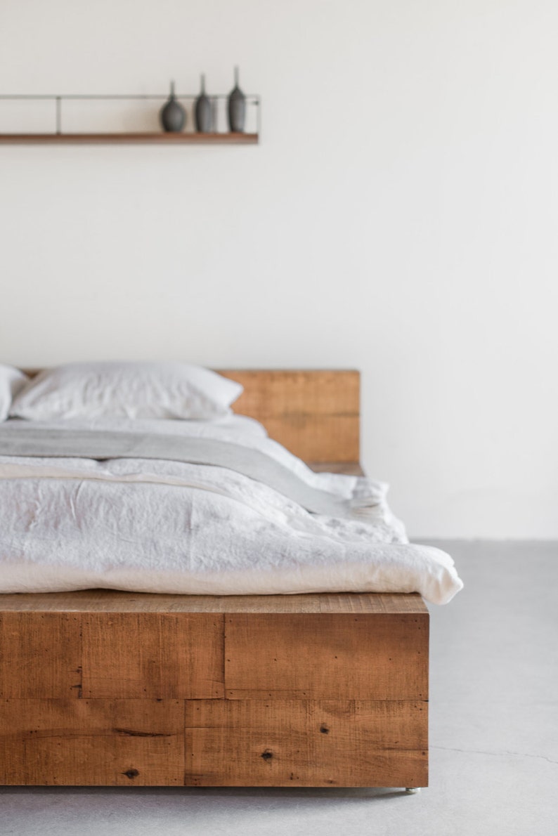 Hudson Bed Reclaimed Wood Beam Bed Etsy