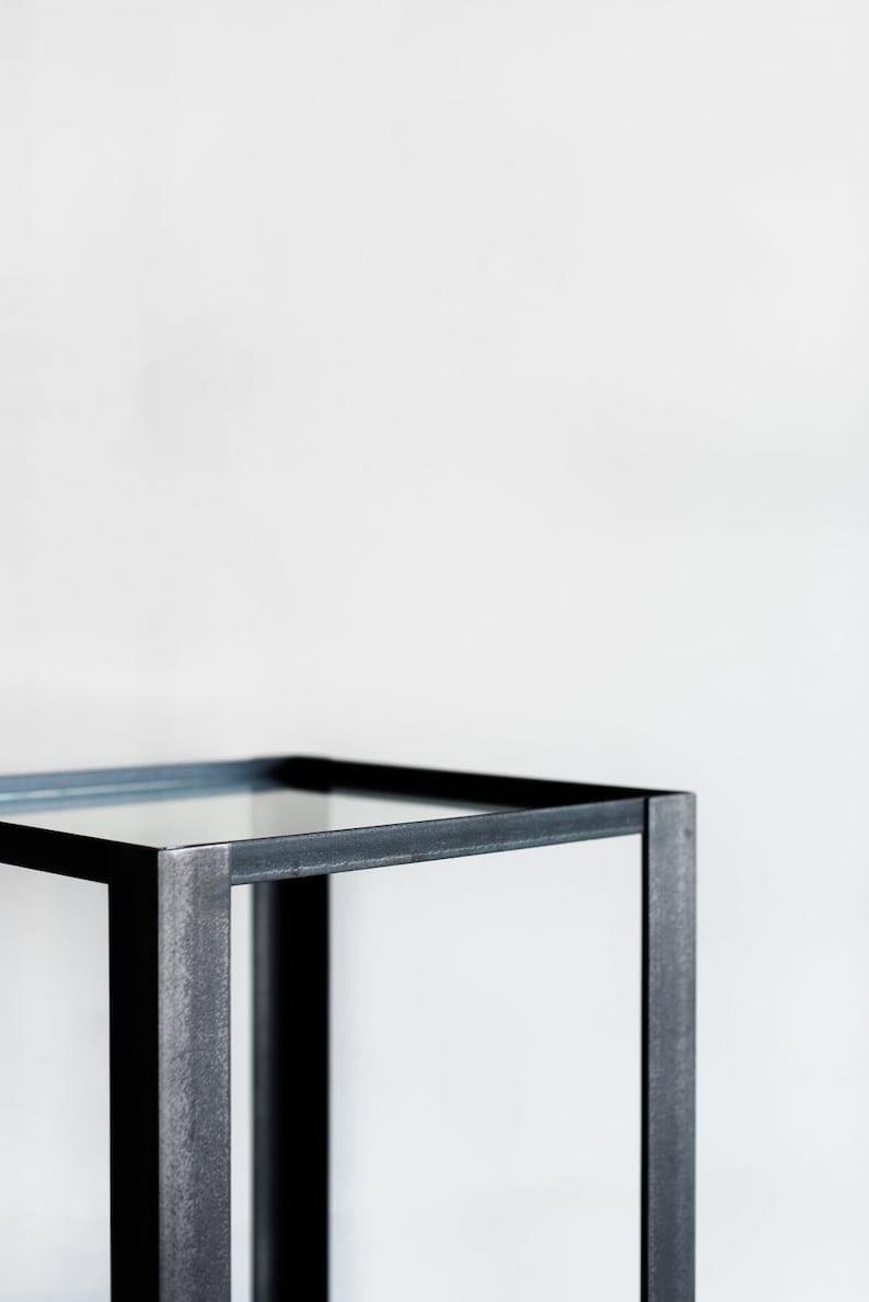 Chambers Industrial Steel and Glass Side Table image 3