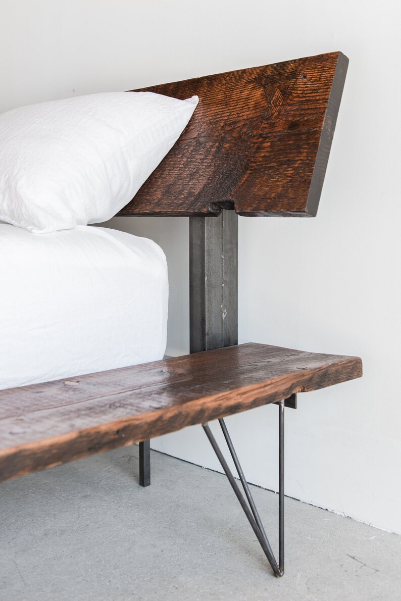 Reclaimed Wood Platform Bed Frame handmade sustainably in Los Angeles image 4