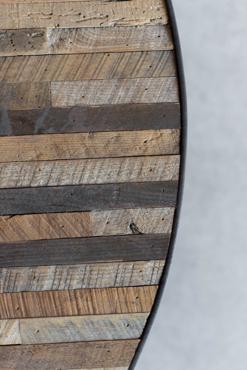 Reclaimed Wood Round Coffee Table Patchwork Design | Etsy