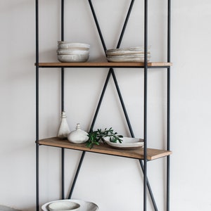 Gorgeous Bookcase made of Reclaimed wood from 1880s Barn and steel image 1