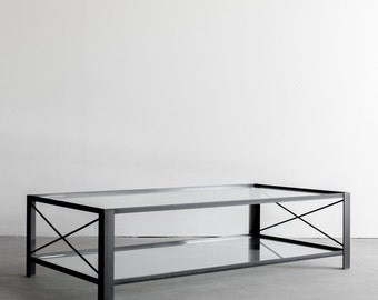 Chambers Industrial Steel and Glass Coffee Table