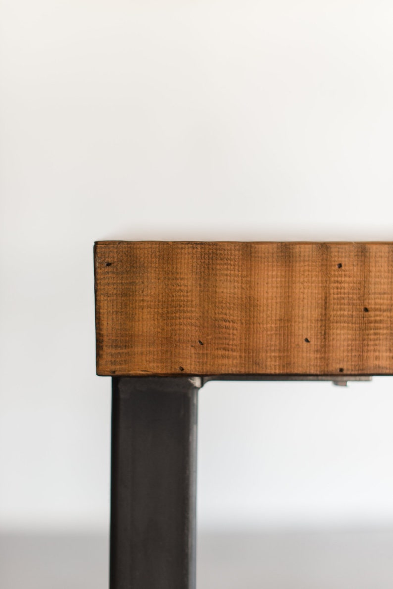 Reclaimed Wood Dining Table Hudson Steel Legs image 3