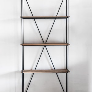 Gorgeous Bookcase made of Reclaimed wood from 1880s Barn and steel image 4