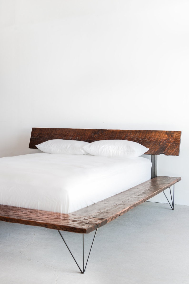 Reclaimed Wood Platform Bed Frame handmade sustainably in Los Angeles image 2