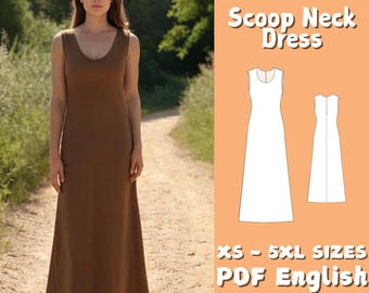 Molde para Vestido Maxi em Linha A: Linho Feminino Sem Mangas (Molde em PDF)