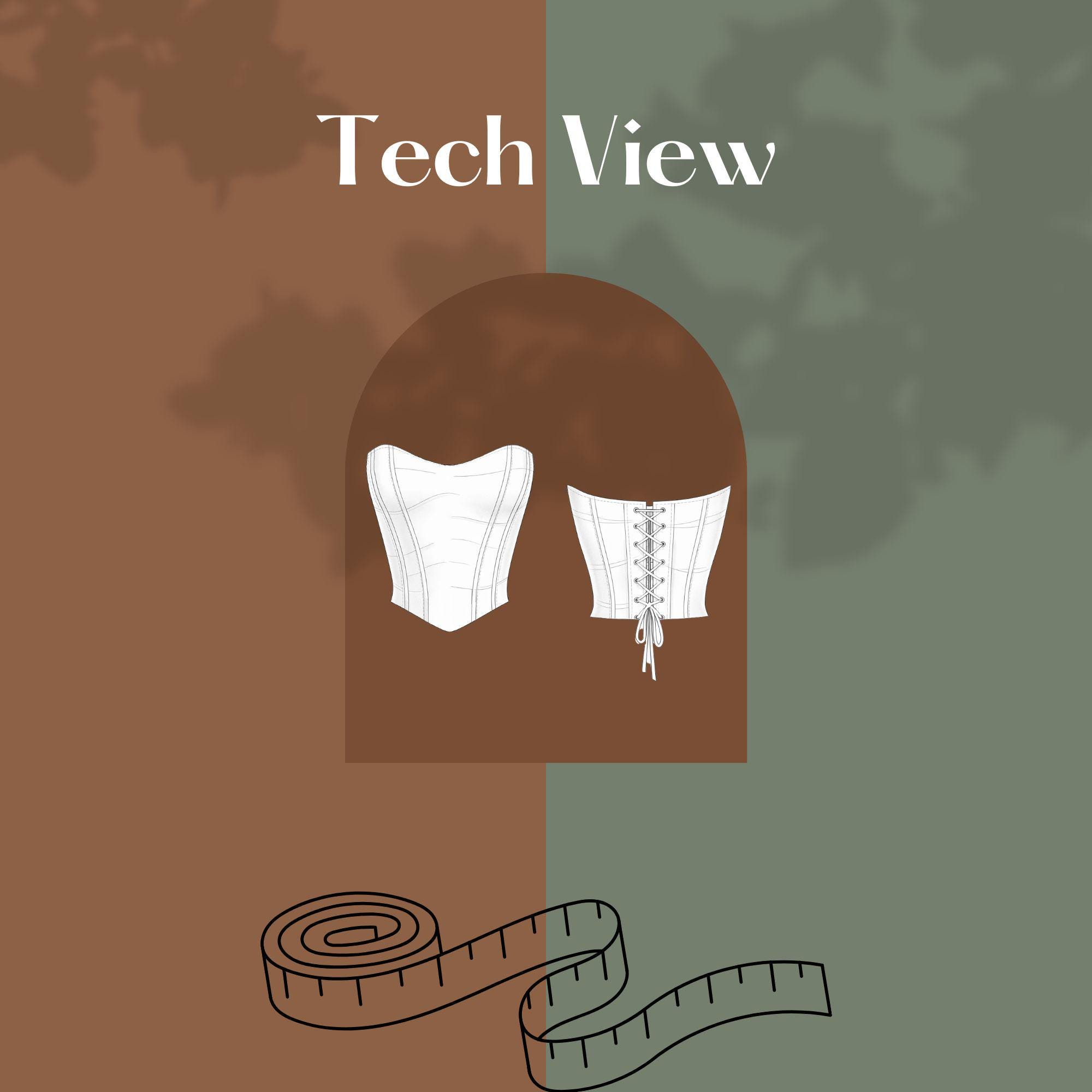 Overbust Corset Sewing Pattern Back Closure Tube Bodice Top Pattern ...
