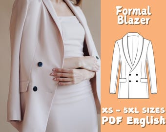 Women's Blazer Sewing Pattern: Coat Jacket Suit (PDF Pattern)