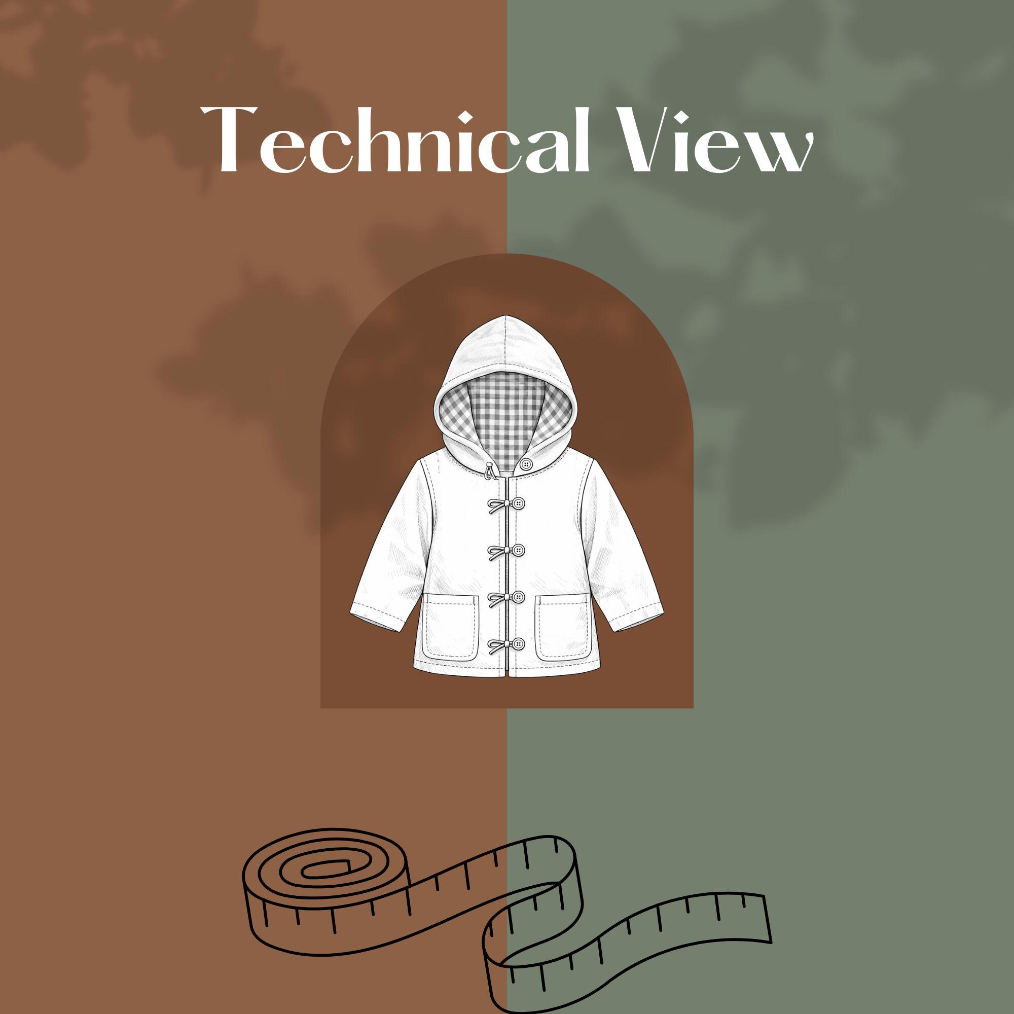 Unisex Adult and Kids Coat Sewing Pattern Trendy Hooded Coat 2Y-5XL ...