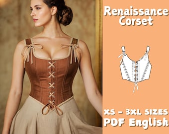 Renaissance Overbust Corset Sewing Pattern: Cottagecore Tube Top (PDF Pattern)